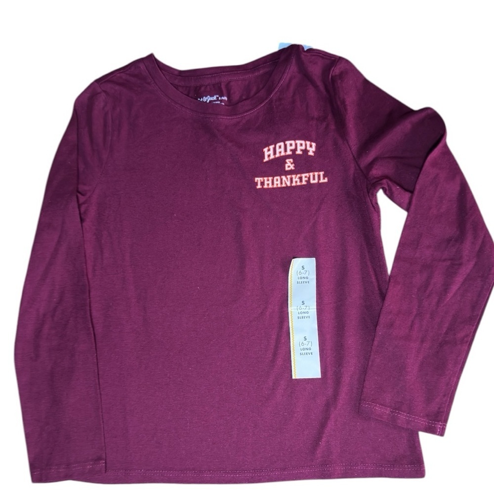 🌺 5 x 25 🌺 Cat & Jack Purple Long Sleeve Tee - Picture 1 of 3